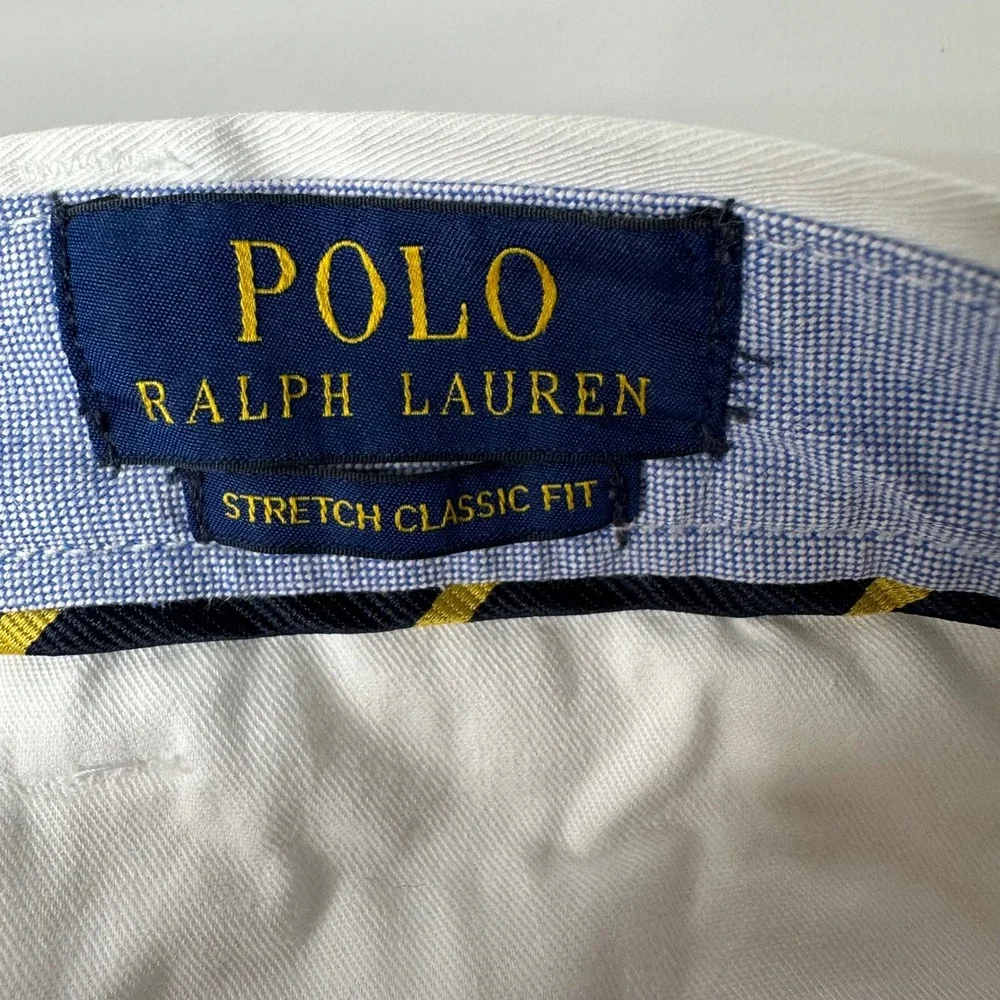 Polo Ralph Lauren Stretch Classic Fit Chino Pants White Coastal Preppy Sz 46x32